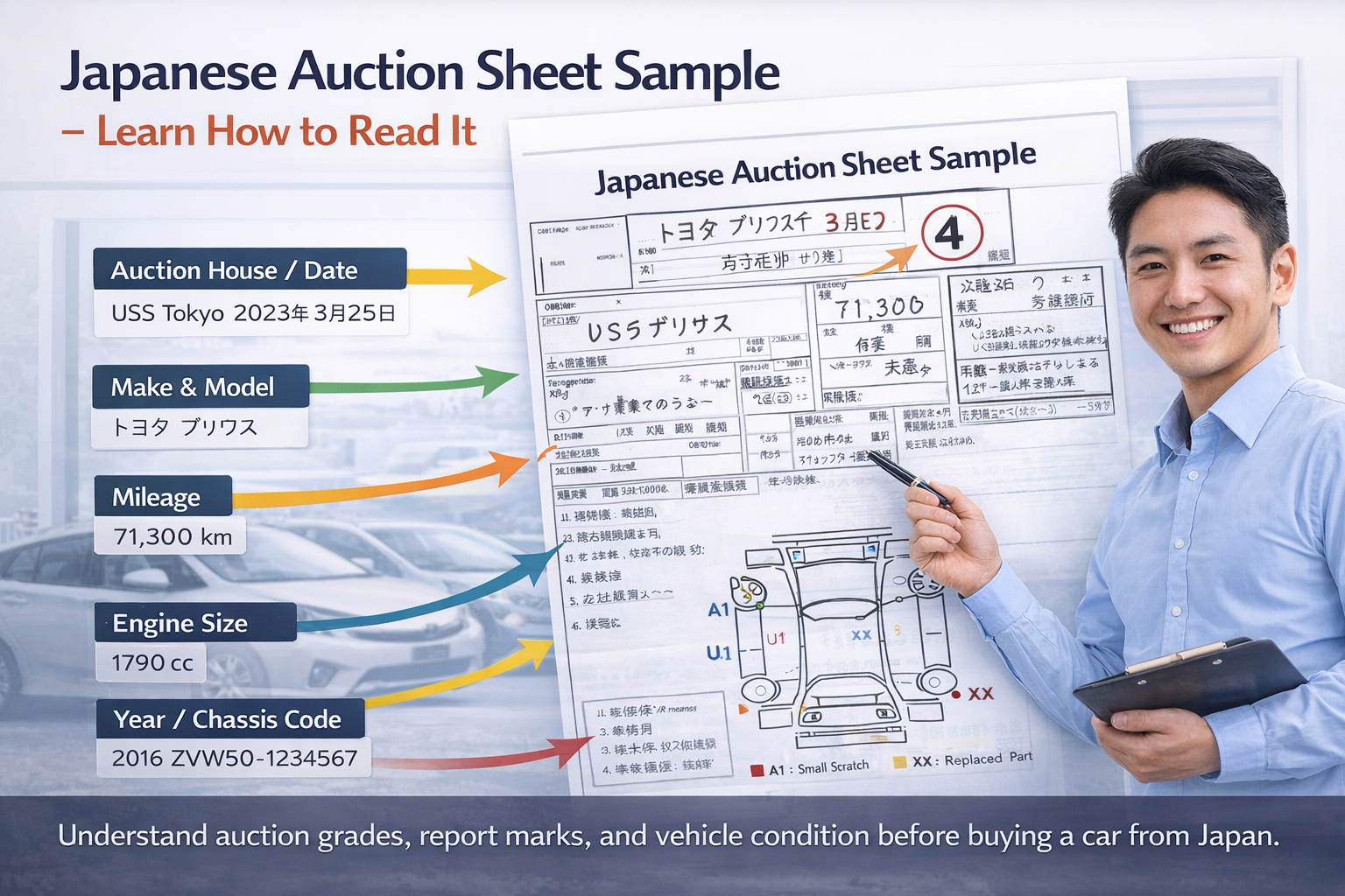 Japanese Auction Sheet Sample – How to Read & Understand